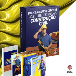 Imagem de capa para o Ebook PACK - POSTS REDES SOCIAIS - Construção Civil (PSD)