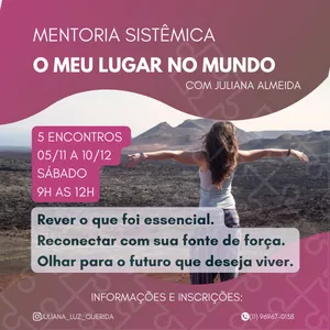 Imagem de Mentoria Sistêmica: O meu lugar no mundo criado por Juliana na hotmart
