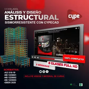 Imagen de portada para Curso online MODELADO ANALISIS Y DISEÑO ESTRUCTURAL DE H°A° SISMORRESISTENTE CON CYPECAD