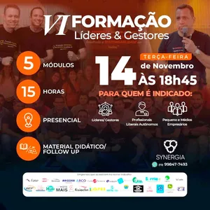 Imagem de capa para o Evento presencial VI FLG - FORMAÇÃO LÍDERES &amp; GESTORES
