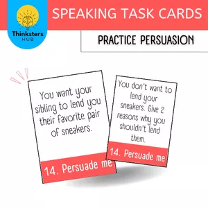 Cover image for Ebook Speaking Task Cards - Persuade me!