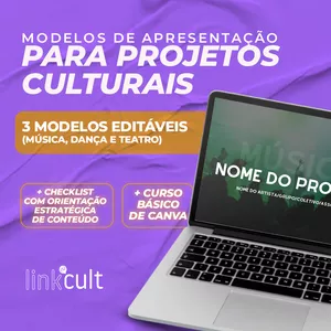 Imagem de capa para o Curso online Apresentação para Projetos Culturais (Book - 3 modelos editáveis)
