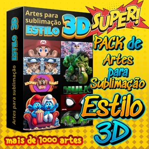 Imagem de capa para o Curso online Artes Estilo 3D para Sublimação e Estamparia + Bônus
