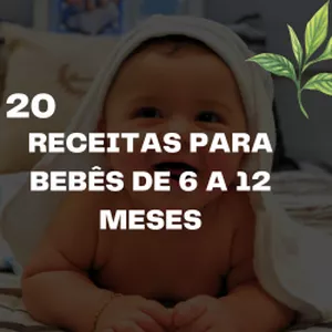 Imagem de capa para o Ebook 20 receitas para bebês de 6 a 12 meses