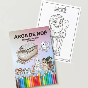 Imagem de capa para o Ebook Livro de Colorir - Arca de Noé Colorida -Bíblia