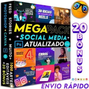 Imagem do curso  MEGA PACK SOCIAL MIDIA + 20 BÔNUS