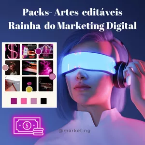 Imagem de capa para o Curso online Packs -artes Rainha do Marketing digital.