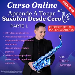 Imagen de portada para Curso online Aprende a Tocar Saxofón Desde Cero - PARTE 1