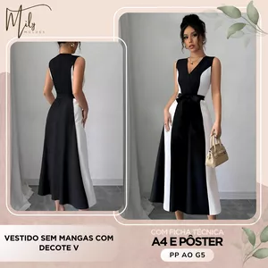 Imagem de capa para o Ebook Vestido sem Mangas com Decote V