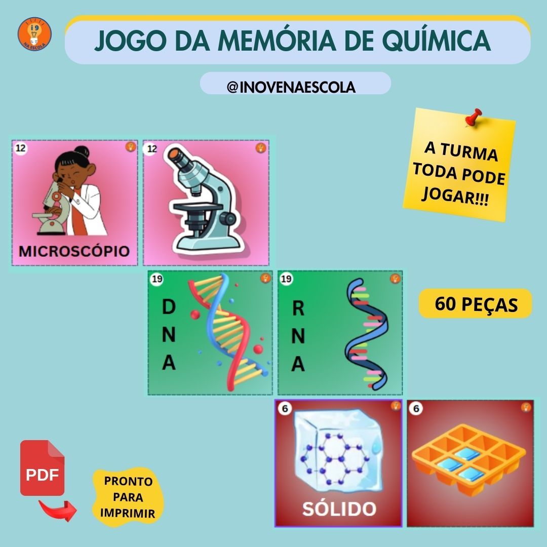 Imagem de Jogo da Memória de Química criado por Inove na Escola na hotmart