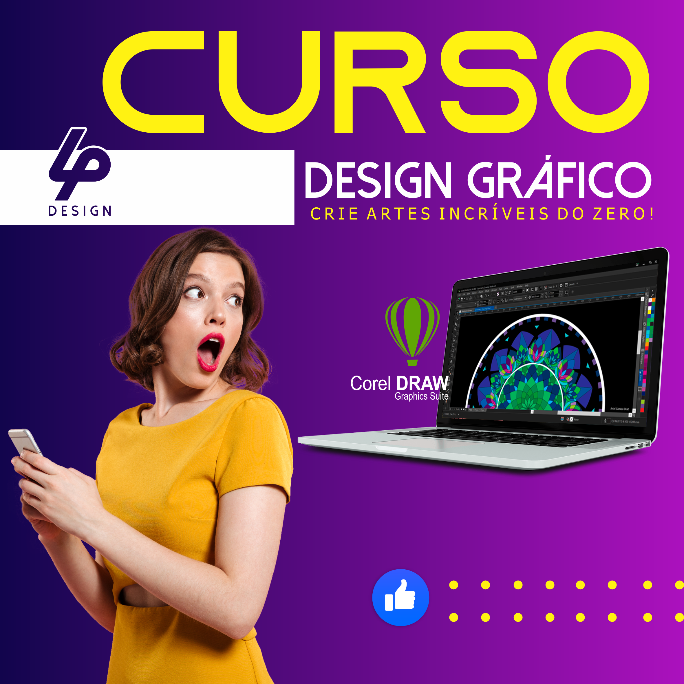 Imagem do curso Design Gráfico com Corel Draw para iniciantes