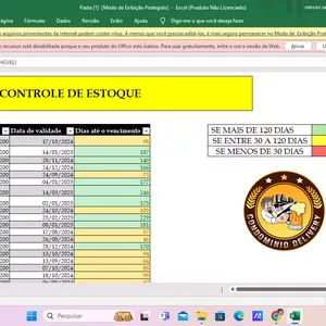 Imagem de capa para o Ebook Planilha de controle estoque/vencimento