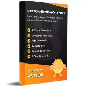 Imagem de capa para o Curso online Dicas Que Rendem Com PLR's Pack Com 8 Cursos Em Vídeo + Bônus