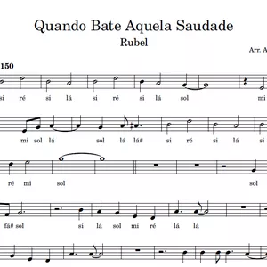 Imagem de capa para o Ebook Quando Bate Aquela Saudade (Rubel) | Partitura Facilitada em Sol Maior