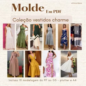 Imagem de capa para o Ebook Molde coleção vestidos charme 