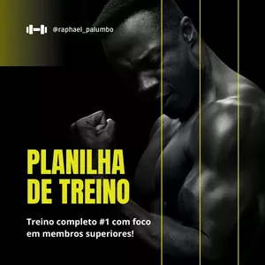 Imagem de capa para o Ebook Planilha de treino completo #1 com foco em membros superiores