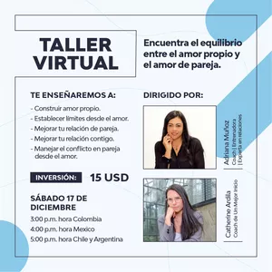Imagen de portada para Evento online Taller: Encuentra el Equilibrio entre Amor Propio y Amor de Pareja