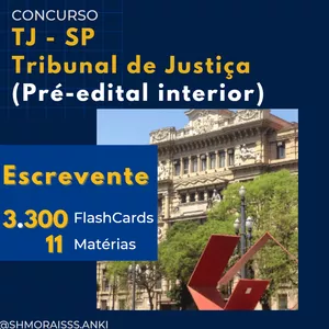 Imagem de capa para o Curso online Flashcards - Escrevente TJ SP - Pré-edital Interior