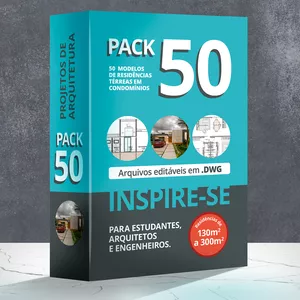 Imagem de capa para o Ebook Projeto de Arquitetura prontos "térreas" em (DWG)