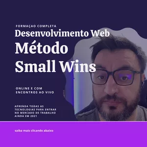 Imagem de capa para o Curso online Formação Desenvolvedor Web - Método Small Wins