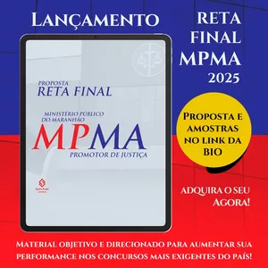 Imagem de capa para o Ebook Reta Final para o Concurso de Promotor de Justiça do MPMA | Método SG 2025