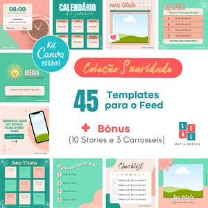 Imagem de capa para o Ebook Kit Canva para Feed - Coleção Suavidade