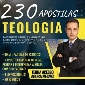 Imagem de capa para o Ebook 230 APOSTILAS DE TEOLOGIA EM PDF + BÔNUS E BRINDES!