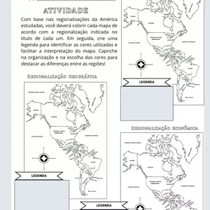 Imagem de capa para o Ebook Regionalização da América – Atividade de Geografia