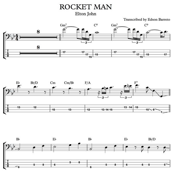 Rocket Man Elton John Bass Score Tab Lesson Edson Renato Vitti Barreto Learn A New Skill Images Icons Pictures Hotmart