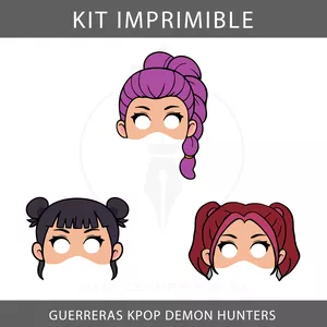 Imagen de portada para Curso online Kit imprimible de Máscaras Guerreras KPop DemonHunters