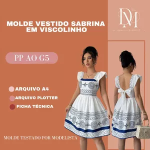 Imagem de capa para o Ebook MOLDE VESTIDO SABRINA EM VISCOLINHO