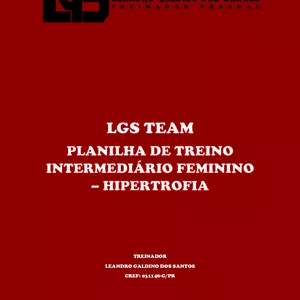 Imagem de capa para o Ebook Ficha de treinamento intermediário feminino - Hipertrofia