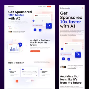Cover image for Online course GetSponsored.AI - 100% Editable Responsive Template