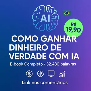 Imagem de capa para o Ebook Aprenda a ganhar dinheiro de VERDADE com Inteligência Artificial 