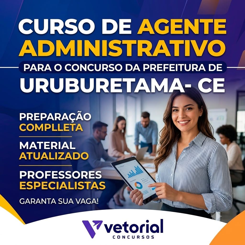 Imagem do curso CURSO PARA O CARGO DE AGENTE ADMINISTRATIVO DA PREFEITURA DE URUBURETAMA -CE