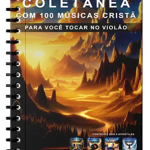 Imagem de capa para o Ebook Apostila PDF - 100 Músicas Cristãs com Cifras Simplificadas