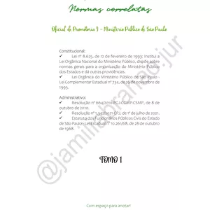 Imagem de capa para o Ebook Vade Mecum Normas Correlatas - Oficial de Promotoria I - MPSP 2022