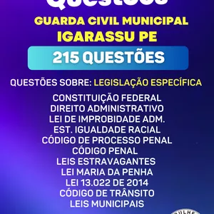 Imagem de capa para o Ebook PDF IGARASSU PE SIMULADO LEGISLAÇÃO 2025