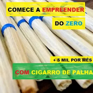 Imagem de capa para o Curso online Fabrica de Palheiros / Cigarros de palha do Zero + Fornecedores.
