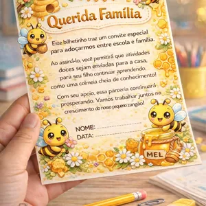 Imagem de capa para o Ebook 🐝 *Cartão “Querida Família” – Tema Abelhinhas* 🐝