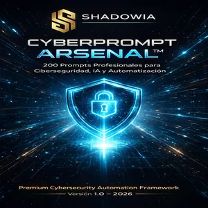 Imagen de portada para Ebook SHADOWIA CyberPrompt Arsenal™ – Sistema Profesional de IA para Ciberseguridad