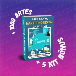 Imagem principal do produto Pack Canva Editável - Marketing Digital Masculino +1000Artes+5KitsBônus