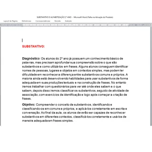 Imagem de capa para o Ebook Plano de aula sobre Substantivo e Alfabetização 2° ano