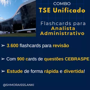 Imagem de capa para o Curso online Flashcards para Concurso do TSE I TREs Unificado - Analista Administrativo - ANKI