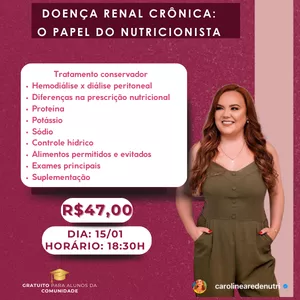 Imagem do curso Doença Renal Crônica: O papel do nutricionista