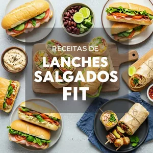 Imagem de capa para o Ebook Receitas de Lanches Salgados Fit – Sabor e Nutrição para o Seu Dia a Dia