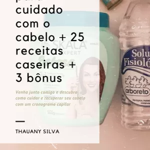 Imagem de capa para o Ebook Método para cuidado com o cabelo + 25 receitas caseiras + 3 bônus
