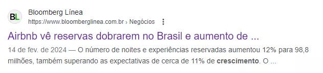 14 de fev. de 2024 — O número de noites e experiências reservadas aumentou 12% para 98,8 milhões, também superando as expectativas de cerca de 11% de crescimento