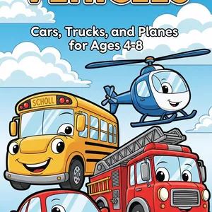 Cover image for Ebook Awesome Vehicles: A Coloring Book for Kids | Cars, Trucks, and Planes for Ages 4-8