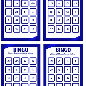 Imagem de capa para o Ebook Bingo Adição e Subtração de Números Inteiros